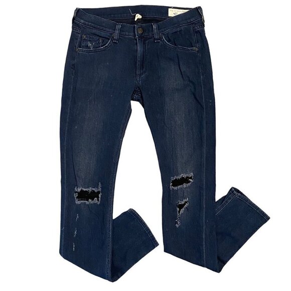 Rag & Bone Women’s Size 27 Distressed Skinny Jeans Denim Dark Blue Wash - Picture 1 of 10